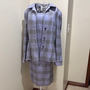 Peggy Jennings Lavender Plaid Blazer and Skirt Set